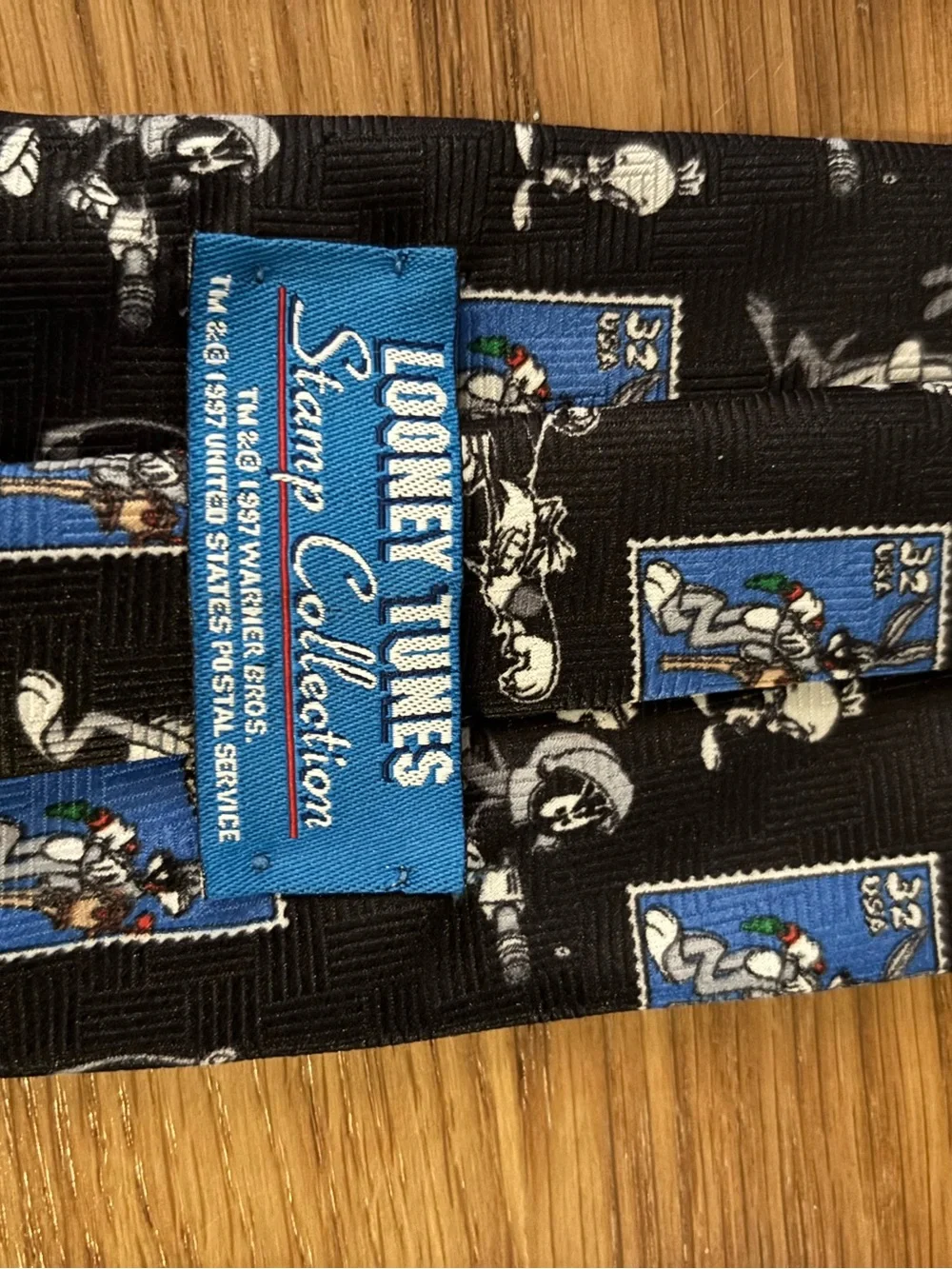 Looney Tuned Stamp Collection Vintage Necktie Bugs Bunny and Friends